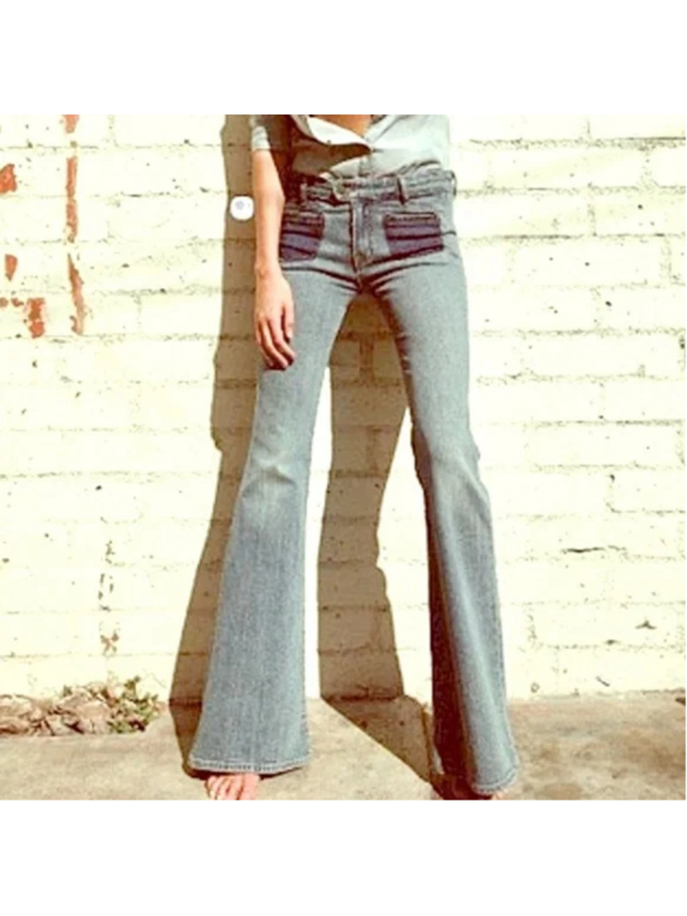 Genetic Denim Visionaries Nevena 'The Adriane' Wide Leg Flare Jeans Y2K Indie